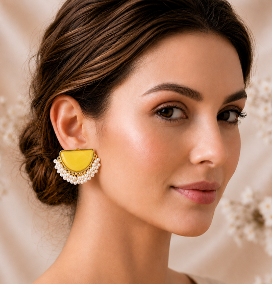 Lemon Drop Gold-Tone Pearl Earrings