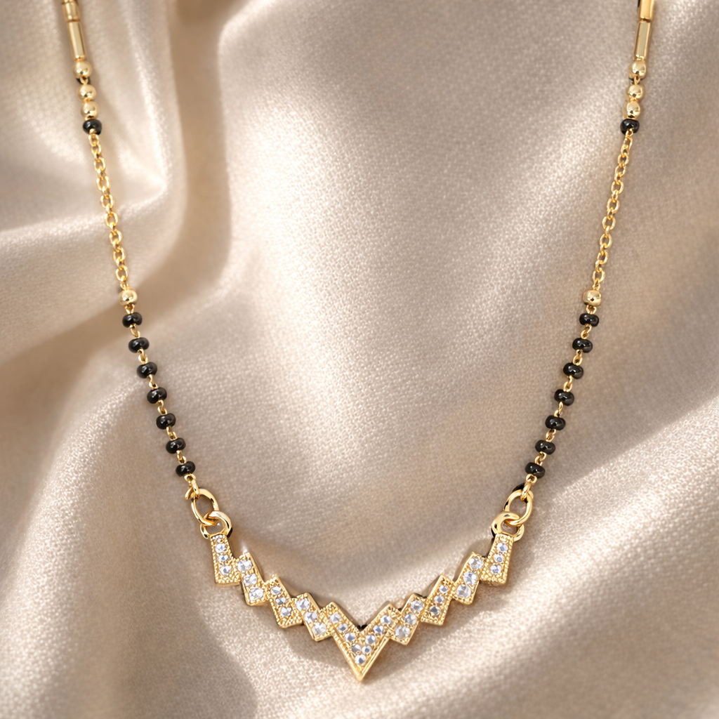 ZigZag Diamond Mangalsutra Necklace
