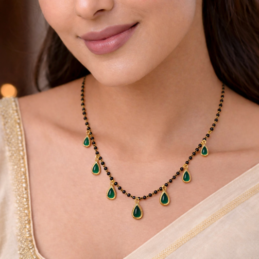 Emerald Drops Mangalsutra Necklace