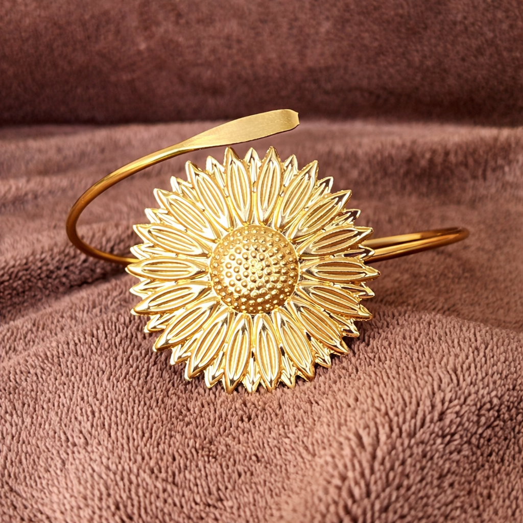 Gold Sunflower Arm Cuff