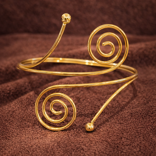 Gold Tone Swirl Arm Cuff