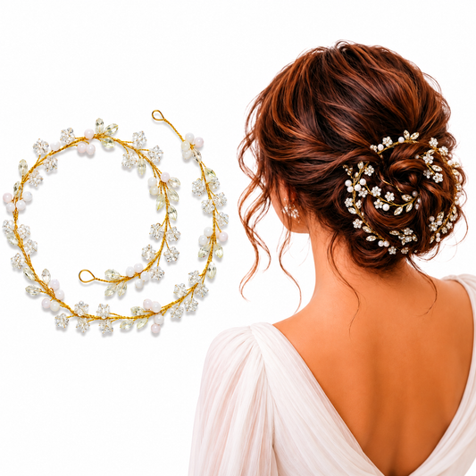 Crystal Pearl Blossom Hair Vine