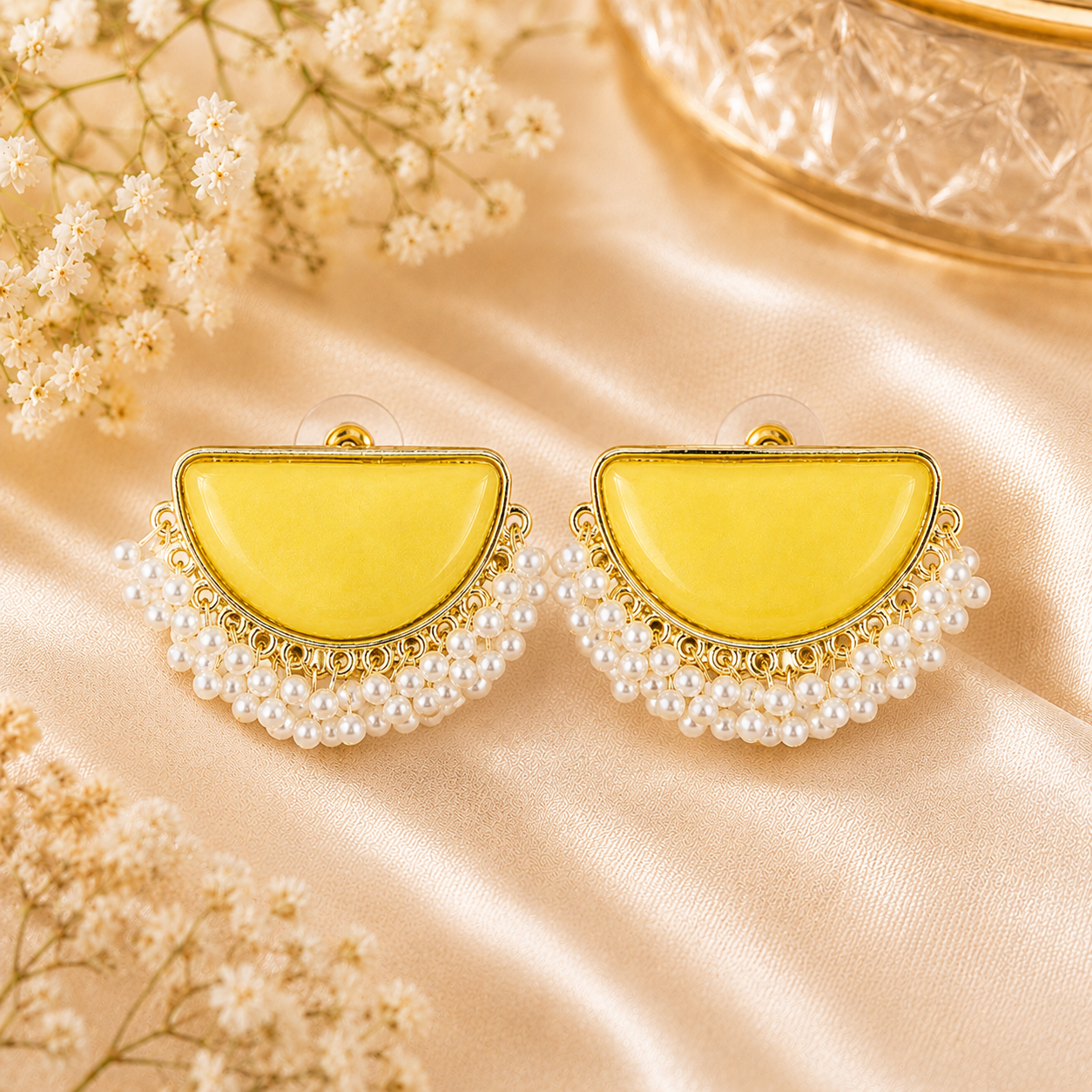 Lemon Drop Gold-Tone Pearl Earrings