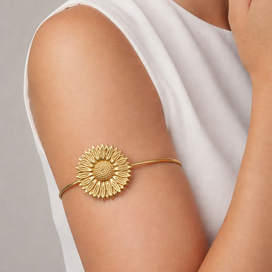 Gold Sunflower Arm Cuff