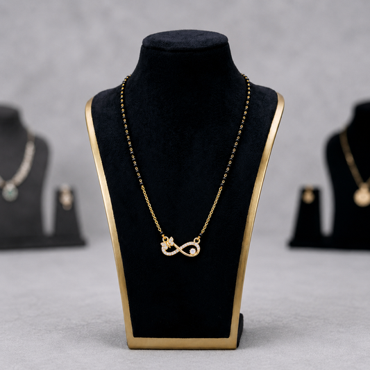 Elegant Infinity Mangalsutra with Butterfly & Diamond Accents