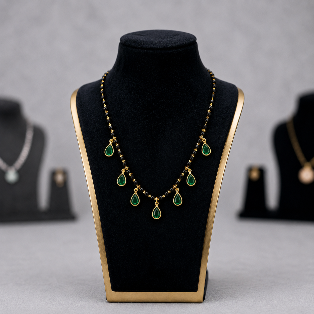 Emerald Drops Mangalsutra Necklace