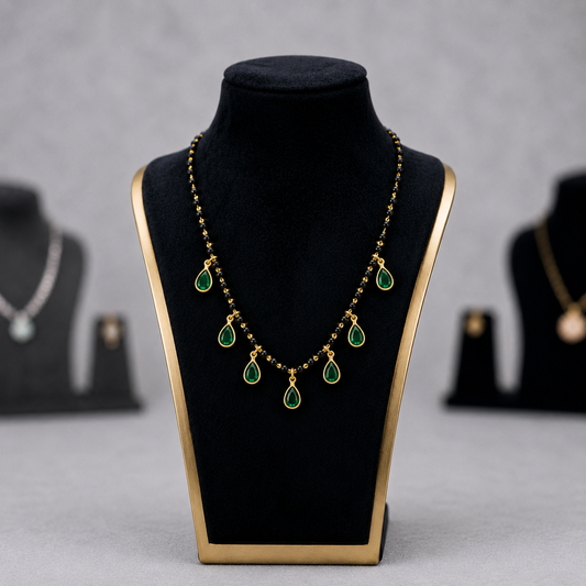 Emerald Drops Mangalsutra Necklace