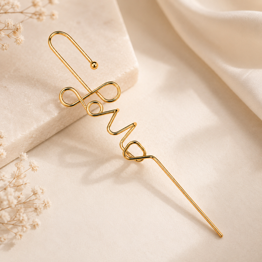 Romantic Love Signature Needle Ear Cuff Earrings
