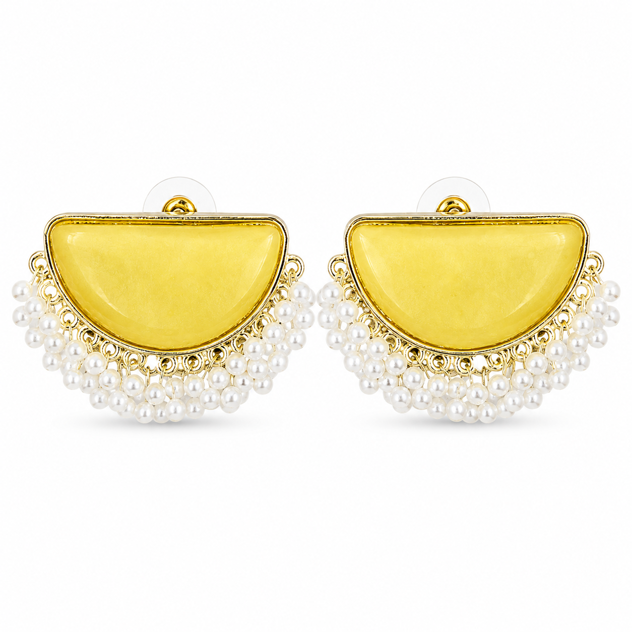 Lemon Drop Gold-Tone Pearl Earrings